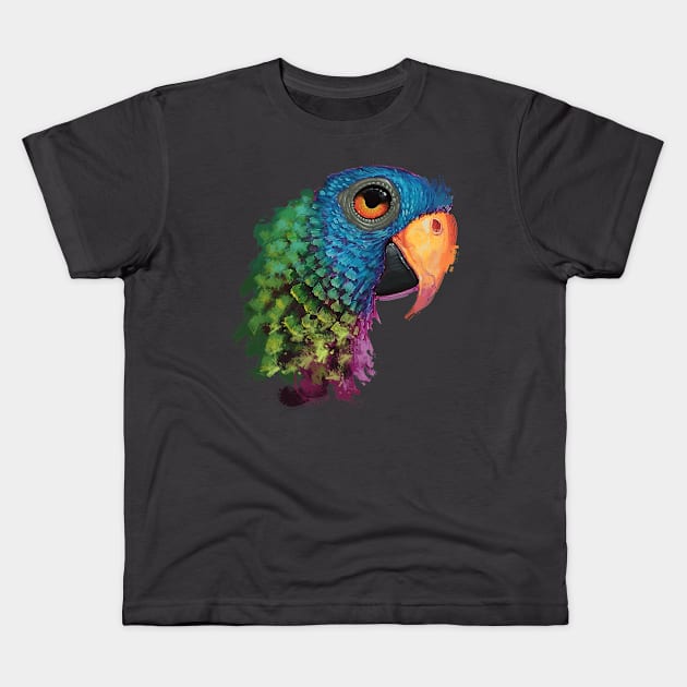 Blur Crowned Conure Gift for Parrot owners Kids T-Shirt by Hutchew